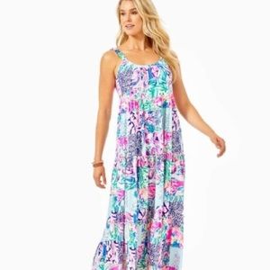 Lilly Pulitzer Loro Maxi Dress Multi Patch to Match size xls (RUNS Big)